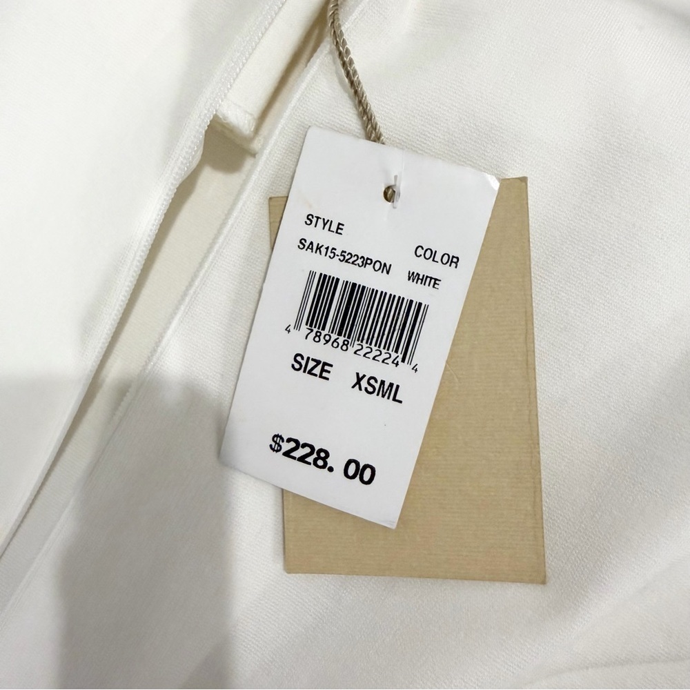 NWT Ronny Kobo Peplum Blouse XS White Short Sleeve Going Out Preppy Feminine - Picture 9 of 10